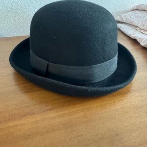 Deena & Ozzy Black Wool Bowler Hat